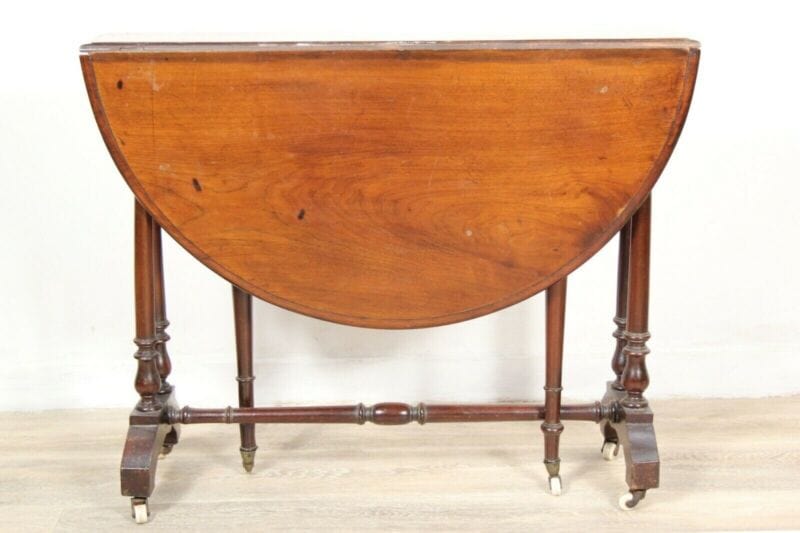 Tavolino tavolo antico a bandelle da salotto per soggiorno in legno pieghevole Arredamento