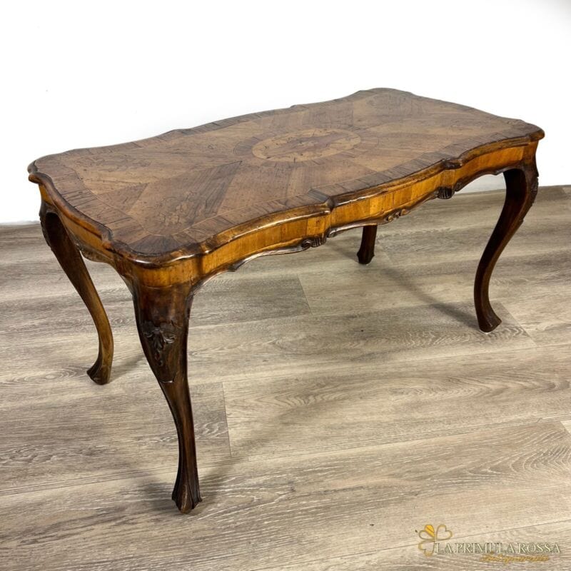 Tavolino tavolo antico basso da salotto soggiorno in legno stile antico Luigi XV Arredamento