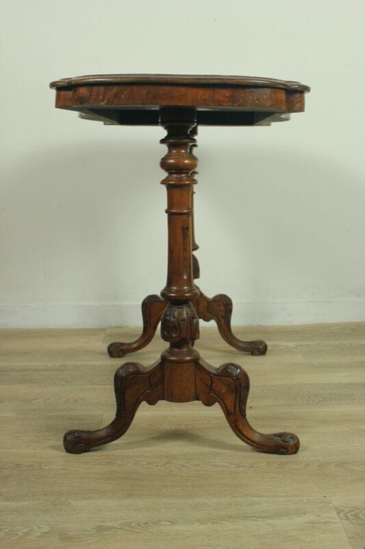 Tavolino tavolo antico da per salotto in legno d'epoca 800 intarsiato scacchiera Arredamento