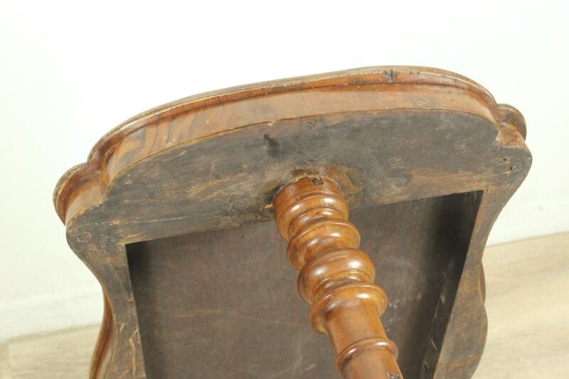 Tavolino tavolo antico da per salotto in legno d'epoca 800 intarsiato scacchiera Arredamento