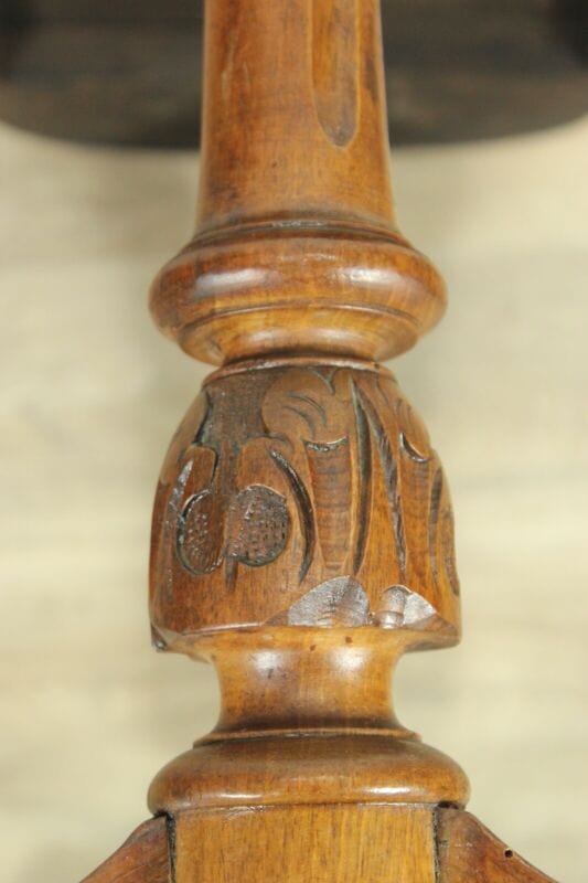 Tavolino tavolo antico da per salotto in legno d'epoca 800 intarsiato scacchiera Arredamento