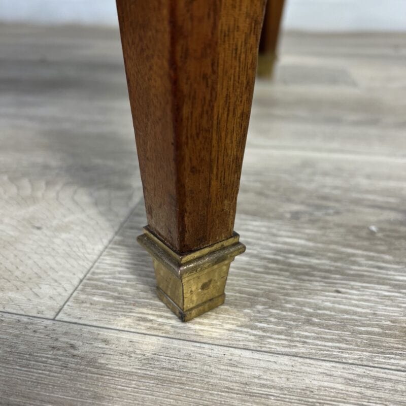 Tavolino tavolo antico da salotto basso in legno piano pelle per ufficio vintage Arredamento