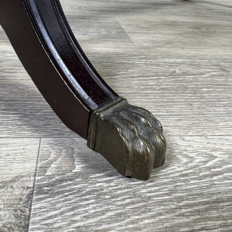 Tavolino tavolo antico da salotto basso in legno piano pelle per ufficio vintage Arredamento