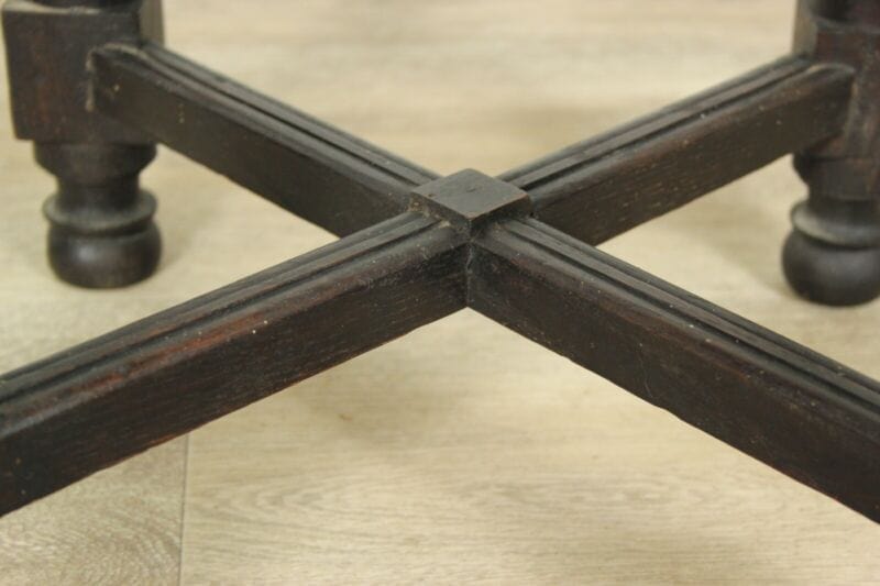 Tavolino tavolo antico da salotto basso per soggiorno in legno ottagonale scuro Arredamento