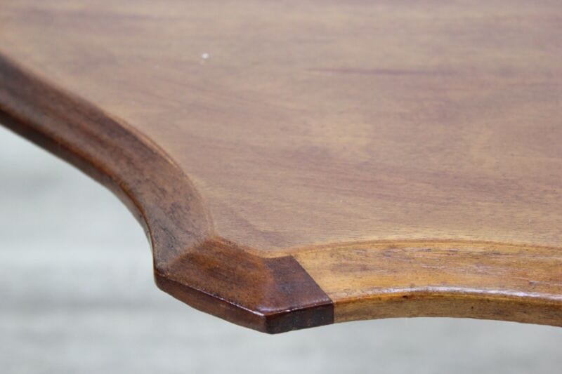 Tavolino tavolo antico da salotto basso per soggiorno in legno ovale a biscotto Arredamento