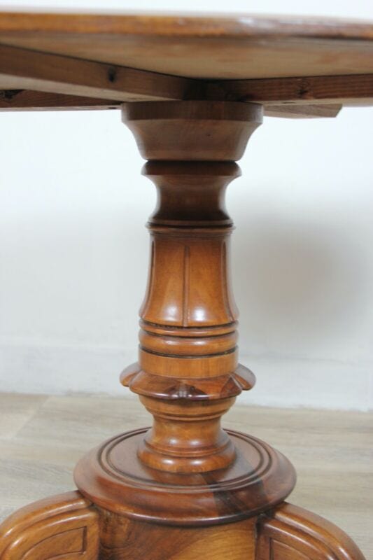 Tavolino tavolo antico da salotto basso per soggiorno in legno ovale a biscotto Arredamento