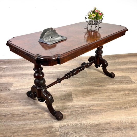 Tavolino tavolo antico da salotto basso per soggiorno in legno radica epoca 800 Arredamento