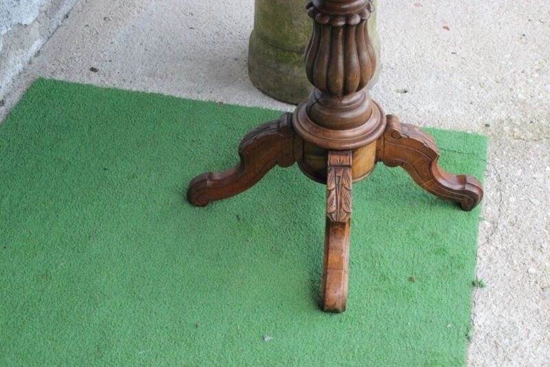 Tavolino tavolo antico da salotto per soggiorno in legno ovale a biscotto 800 Arredamento