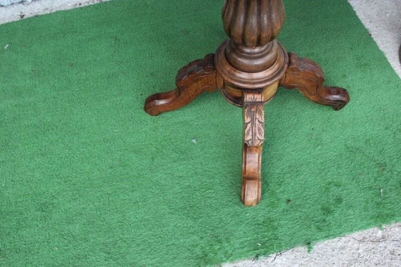 Tavolino tavolo antico da salotto per soggiorno in legno ovale a biscotto 800 Arredamento