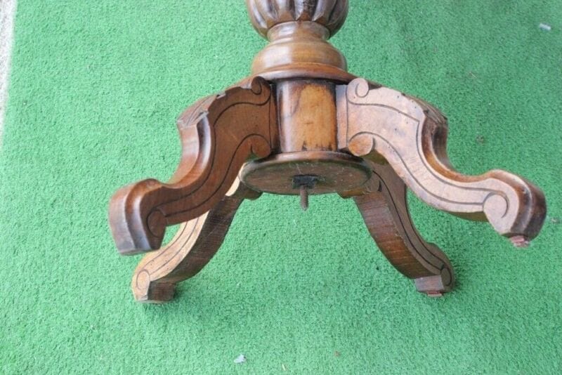 Tavolino tavolo antico da salotto per soggiorno in legno ovale a biscotto 800 Arredamento