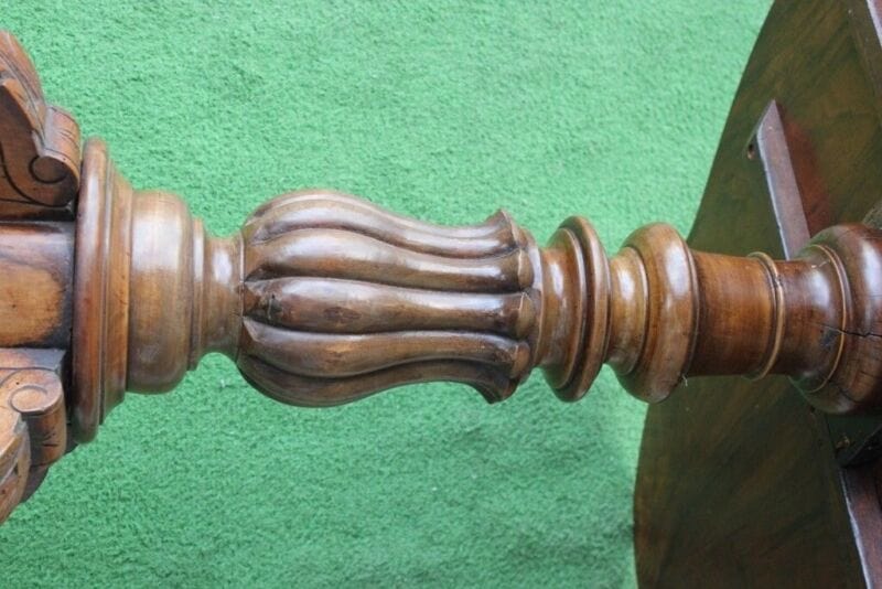 Tavolino tavolo antico da salotto per soggiorno in legno ovale a biscotto 800 Arredamento