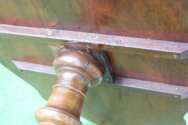 Tavolino tavolo antico da salotto per soggiorno in legno ovale a biscotto 800 Arredamento