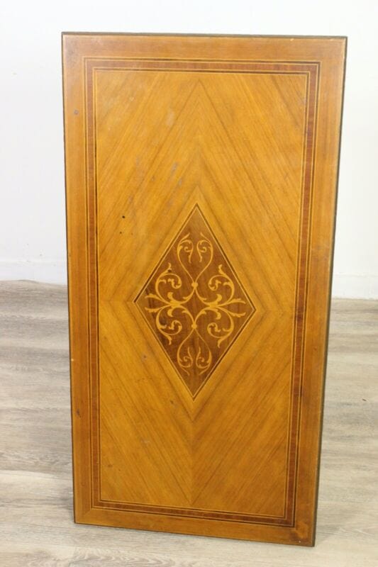 Tavolino tavolo antico da salotto soggiorno in legno intarsiato rettangolare Arredamento