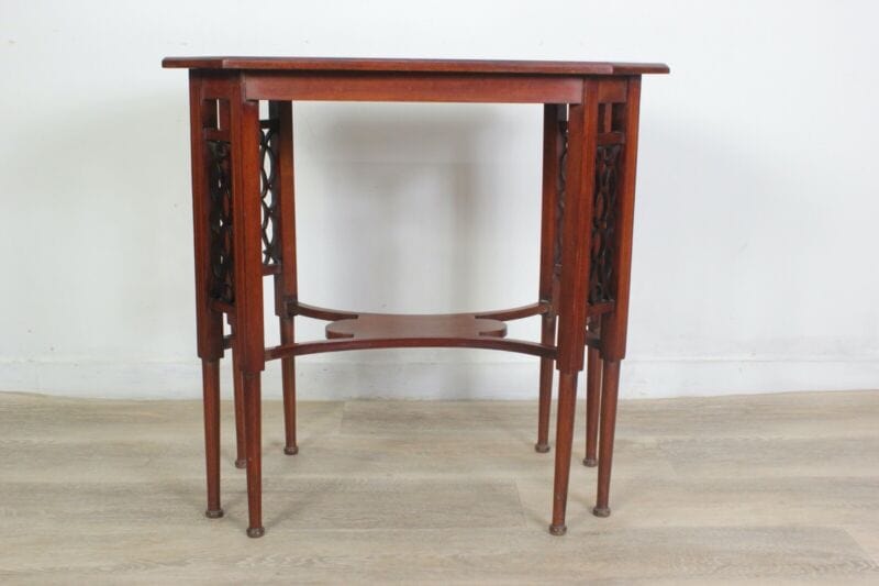 Tavolino tavolo antico da salotto soggiorno in legno ottagonale inglese  ' 800 Arredamento