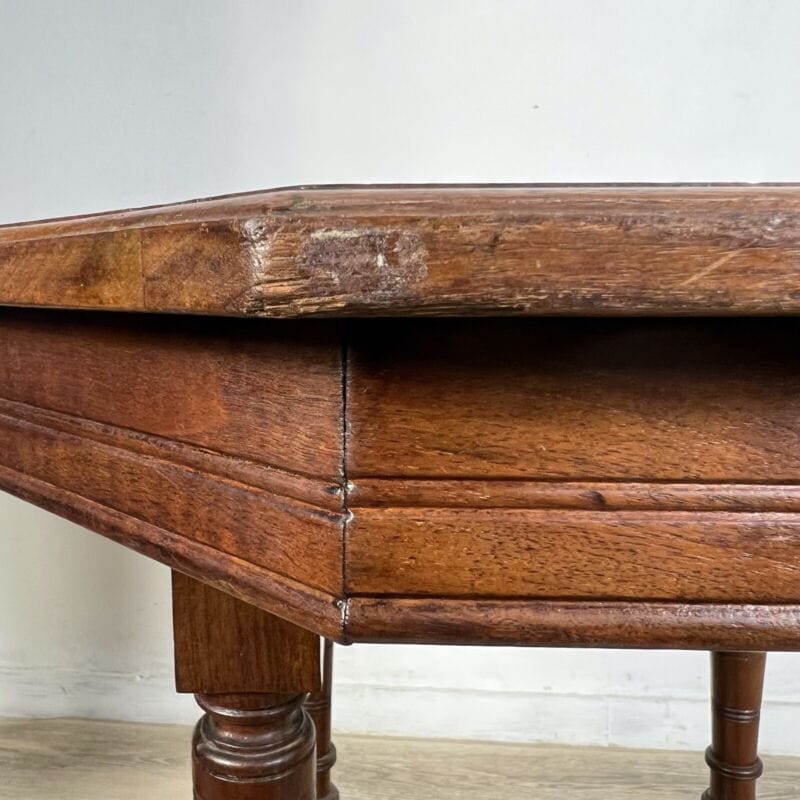 Tavolino tavolo antico da salotto soggiorno in legno ottagonale inglese  '800 X Arredamento