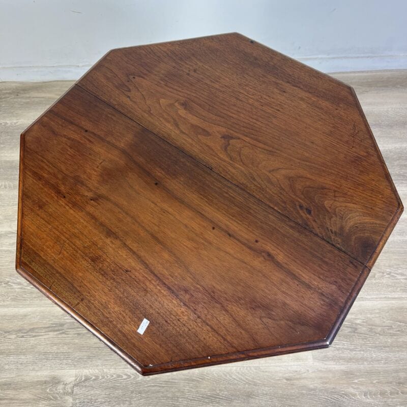 Tavolino tavolo antico da salotto soggiorno in legno ottagonale inglese  '800 X Arredamento