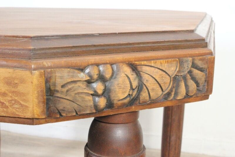 Tavolo antico allungabile in legno di noce quadrato da pranzo d'epoca primi 900 Arredamento
