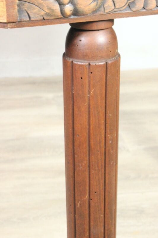 Tavolo antico allungabile in legno di noce quadrato da pranzo d'epoca primi 900 Arredamento