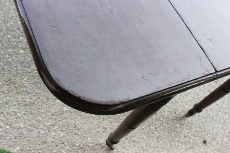 TAVOLO ANTICO IN LEGNO CON ALETTE - CONSOLLE - TAVOLINO IN MOGANO + CASSETTO Arredamento