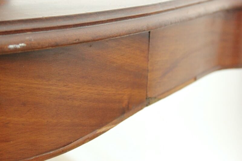 Tavolo antico tavolino in legno mogano ovale a biscotto con cassetti epoca 800 Arredamento