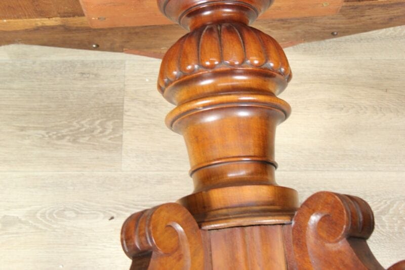 Tavolo antico tavolino in legno mogano ovale a biscotto con cassetti epoca 800 Arredamento