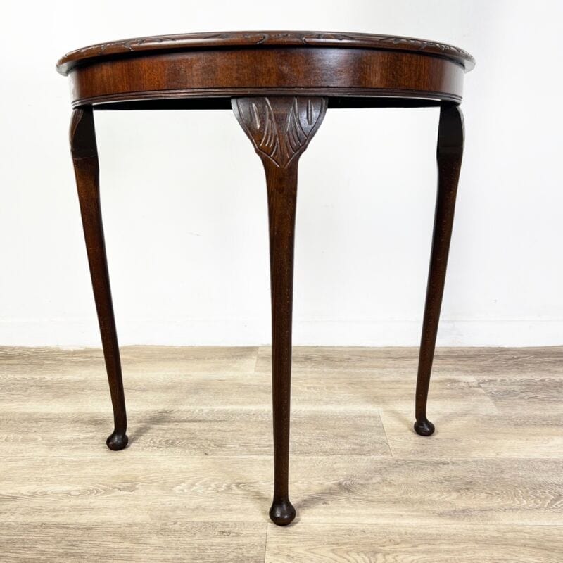 Tavolo consolle da ingresso Mezzaluna antica tavolino piano in pelle vintage Arredamento