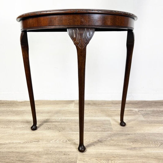 Tavolo consolle da ingresso Mezzaluna antica tavolino piano in pelle vintage Arredamento