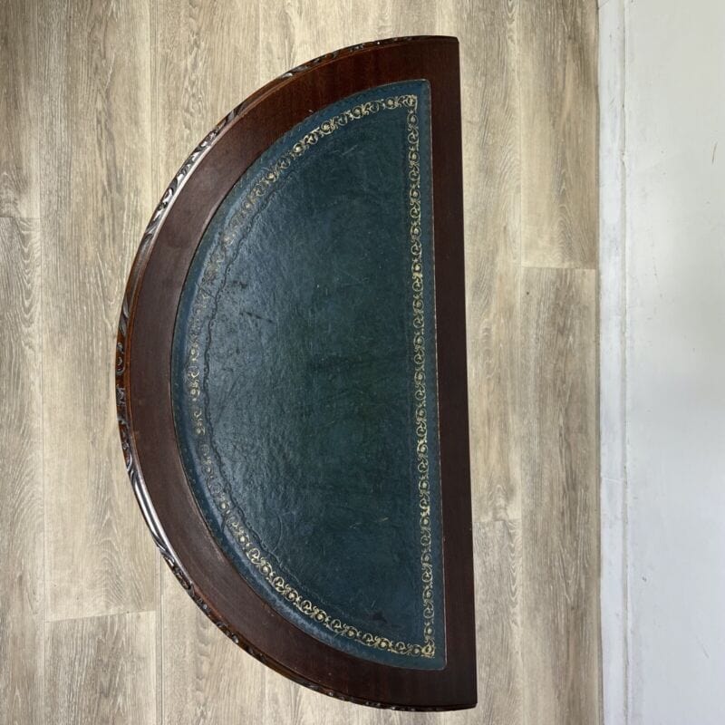 Tavolo consolle da ingresso Mezzaluna antica tavolino piano in pelle vintage Arredamento