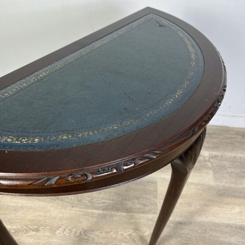 Tavolo consolle da ingresso Mezzaluna antica tavolino piano in pelle vintage Arredamento