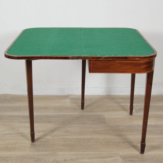 Tavolo da gioco antico inglese epoca 700 Giorgio III consolle in legno di mogano Arredamento