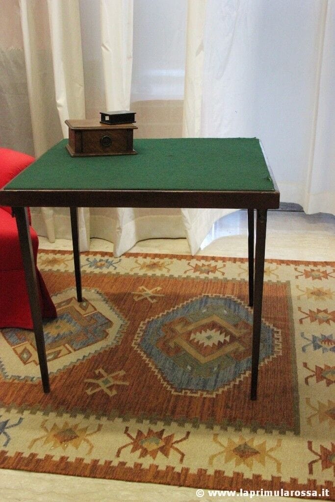 TAVOLO DA GIOCO ANTICO PIEGHEVOLE TAVOLINO DA POKER 900 INGLESE CARD TABLE Arredamento