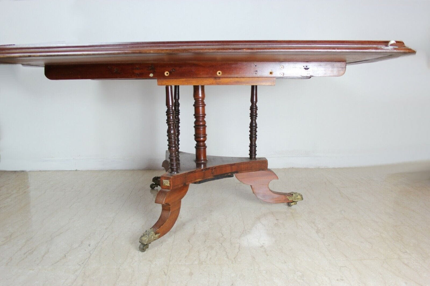 TAVOLO DA PRANZO ANTICO IN LEGNO MASSELLO DI MOGANO INGLESE SALA SALOTTO MOBILE Arredamento