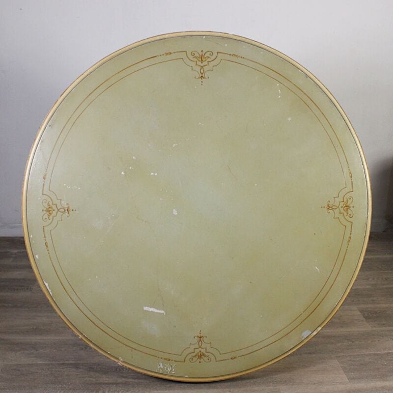 Tavolo da pranzo antico stile Barocco rococo rotondo in legno dipinto bianco oro Arredamento