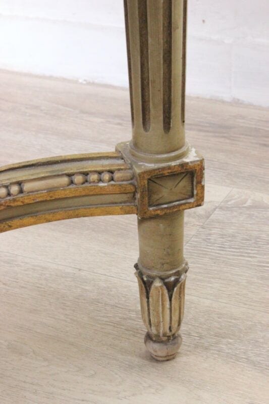 Tavolo da pranzo antico stile Barocco rococo rotondo in legno dipinto bianco oro Arredamento