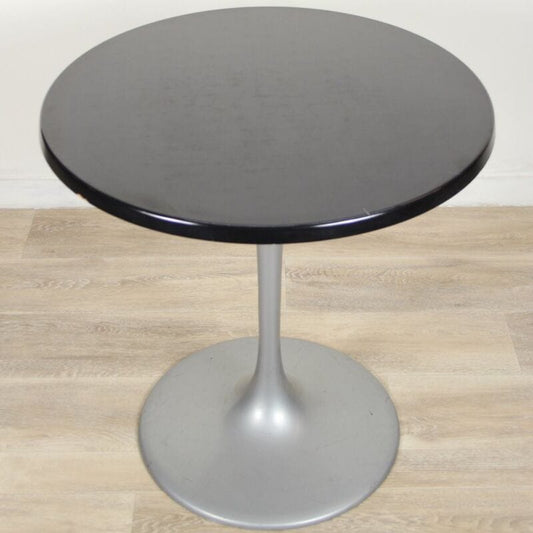 Tavolo Tulip tondo usato Grigio e Nero tavolino a fungo originale Vintage 70 cm Arredamento