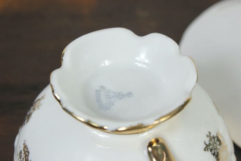 Tazza da tè the antica in porcellana Bavaria tazze tazzina oro con piattino Ceramiche e Porcellane