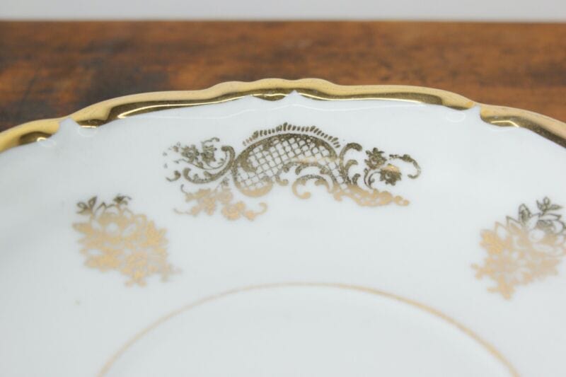 Tazza da tè the antica in porcellana Bavaria tazze tazzina oro con piattino Ceramiche e Porcellane