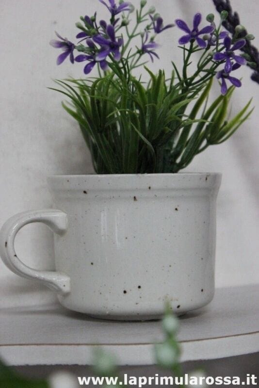 TAZZA VINTAGE SHABBY CHIC IN CERAMICA - VASETTO D'EPOCA - CACHE POT - PORTAFIORI Ceramiche e Porcellane
