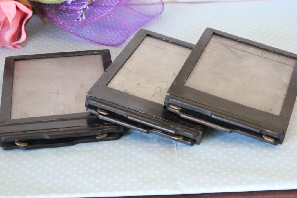 TRE VECCHIE PORTALASTRE X FOTOCAMERA - VECCHIO MATERIALE FOTOGRAFICO Attrezzi e Strumenti