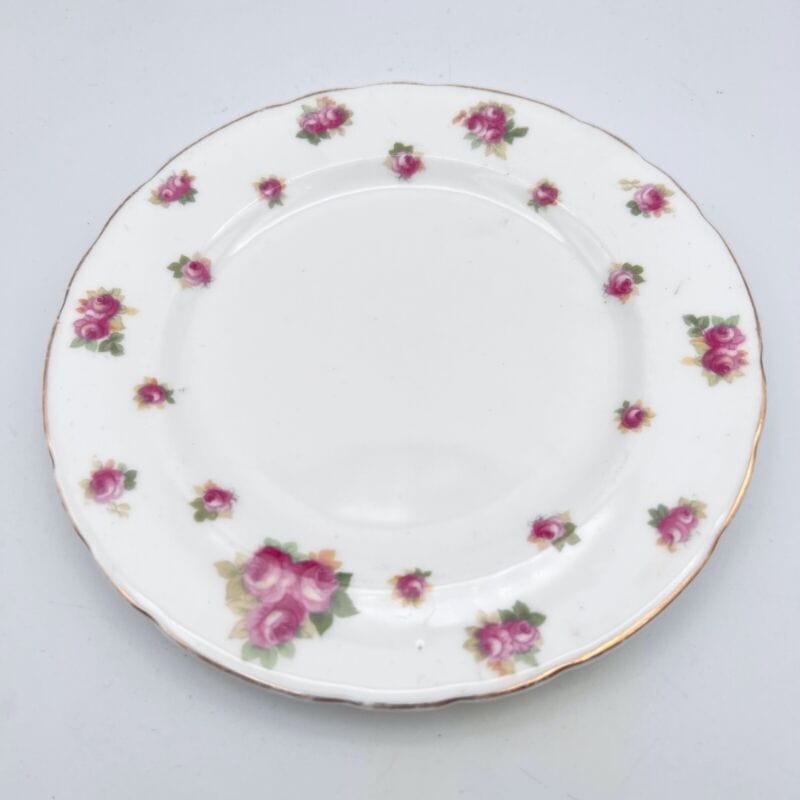 Trio da tè the antico Inglese in Porcellana Royal Doulton + Piattino dolce rose Ceramiche e Porcellane