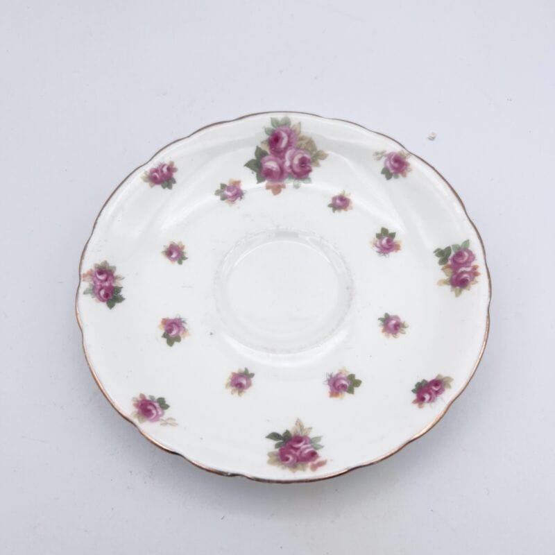 Trio da tè the antico Inglese in Porcellana Royal Doulton + Piattino dolce rose Ceramiche e Porcellane