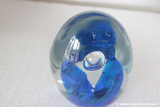 UOVO D'EPOCA IN VETRO H 10 cm - FERMACARTE VINTAGE GLASS EGG PAPER WEIGHT Vetri e Cristalli