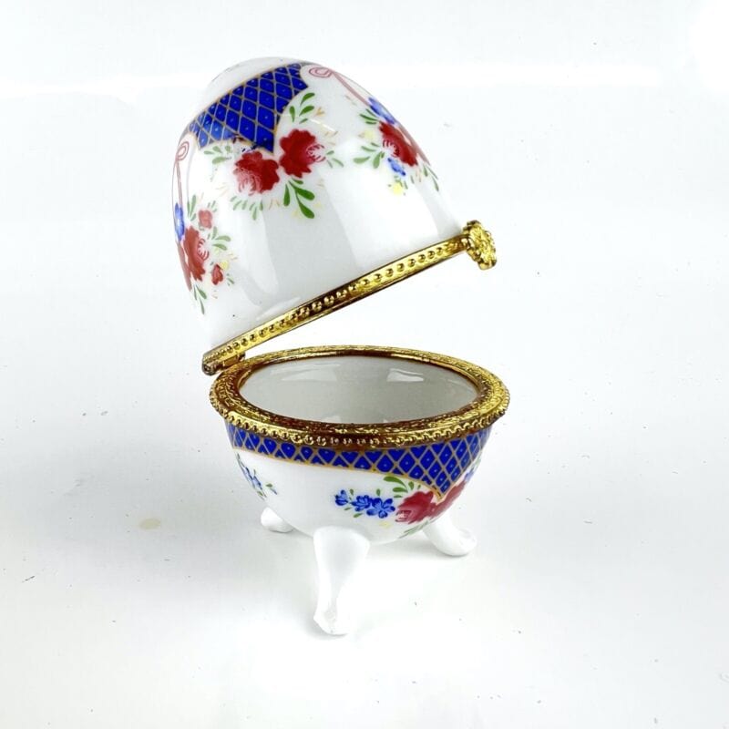Uovo da Collezione vintage in Porcellana bianca ceramica scatola portagioie Ceramiche e Porcellane