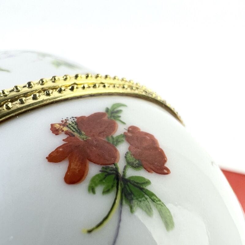 Uovo da Collezione vintage in porcellana decorativo ceramica portagioie uccelli Ceramiche e Porcellane