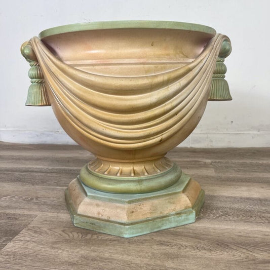 Vaso grande in ceramica base per tavolo fioriera a calice anfora stile barocco Vintage