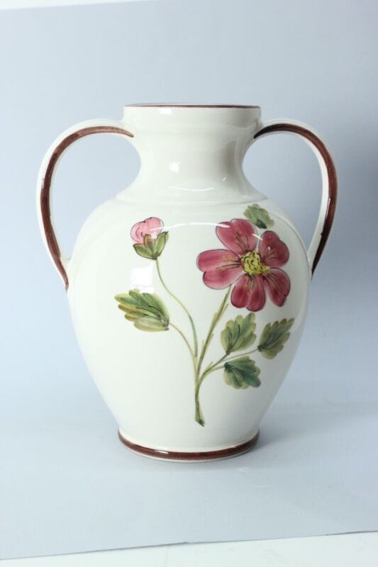 Vaso in ceramica Deruta Santucci porta fiori caraffa brocca vintage dipinto Ceramiche e Porcellane