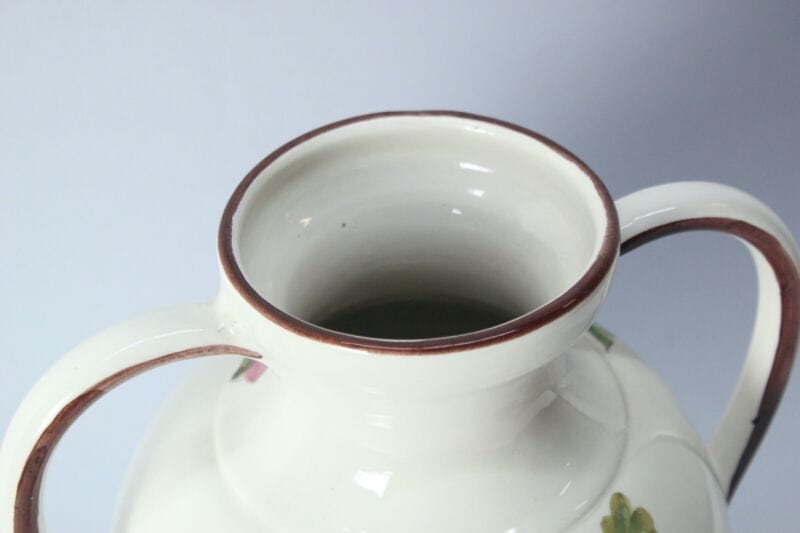 Vaso in ceramica Deruta Santucci porta fiori caraffa brocca vintage dipinto Ceramiche e Porcellane