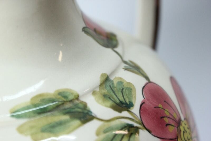 Vaso in ceramica Deruta Santucci porta fiori caraffa brocca vintage dipinto Ceramiche e Porcellane