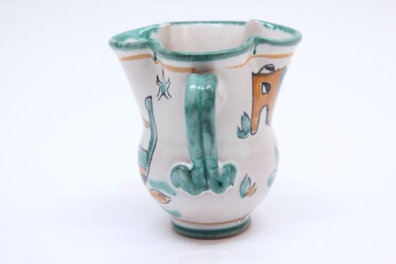 Vaso in ceramica di vietri porta fiori caraffa brocca vintage Vasetto CASSETTA . Ceramiche e Porcellane