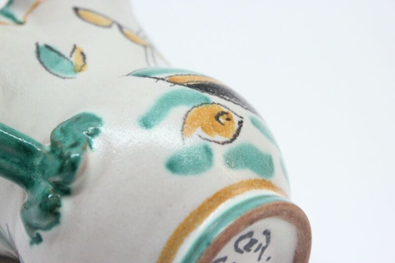 Vaso in ceramica di vietri porta fiori caraffa brocca vintage Vasetto CASSETTA . Ceramiche e Porcellane